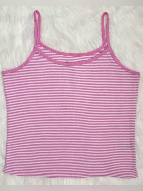 No Boundaries Tops - No Boundaries Pink & White Striped Tank Top